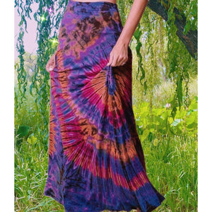 Silk tie dye outlet long skirt