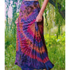 TIE DYE SKIRT Long Maxi Fold Over One Size to Xxl Purple