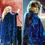 STEVIE NICKS KIMONO One Size Plus All Hand Beaded Hippie Blue Floral Silk Velvet