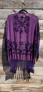 HAND BEADED KIMONO Silk Burnout Velvet One Size