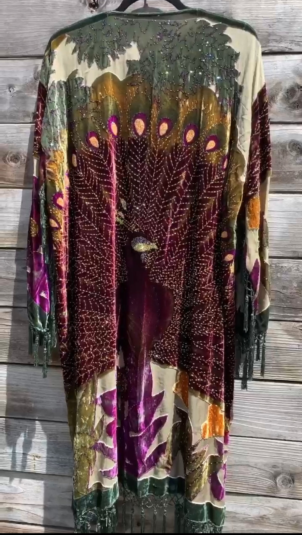 SILK SUPER Beaded Kimono Duster Robe Jacket