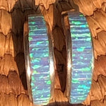 Reserved for Mary OPAL SILVER EARRINGS Zuni Inlay Native Half Hoop Posts Stunning Stamped