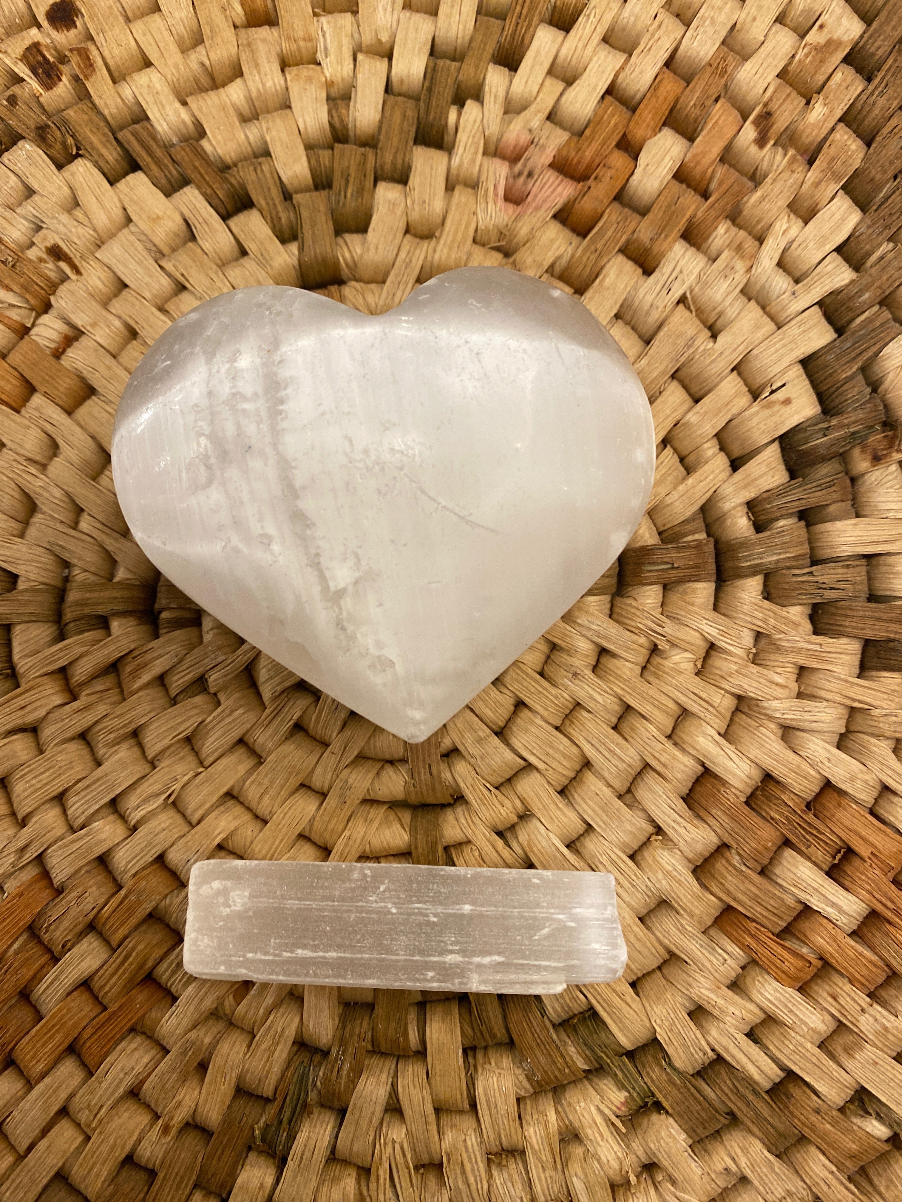 SELENITE CRYSTAL HEARTS  Large Crystal Heart