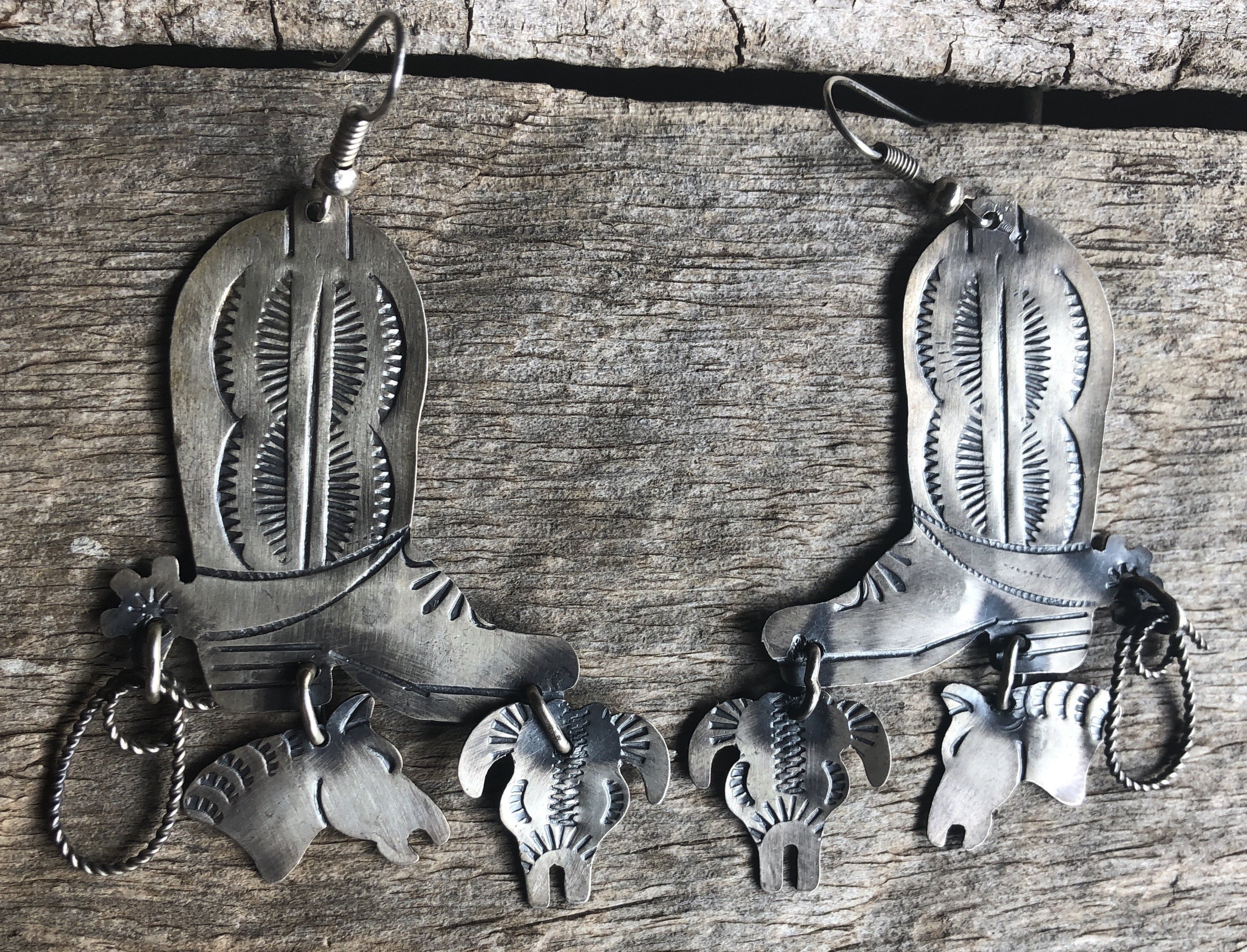 HANDMADE SILVER EARRINGS Native American Made