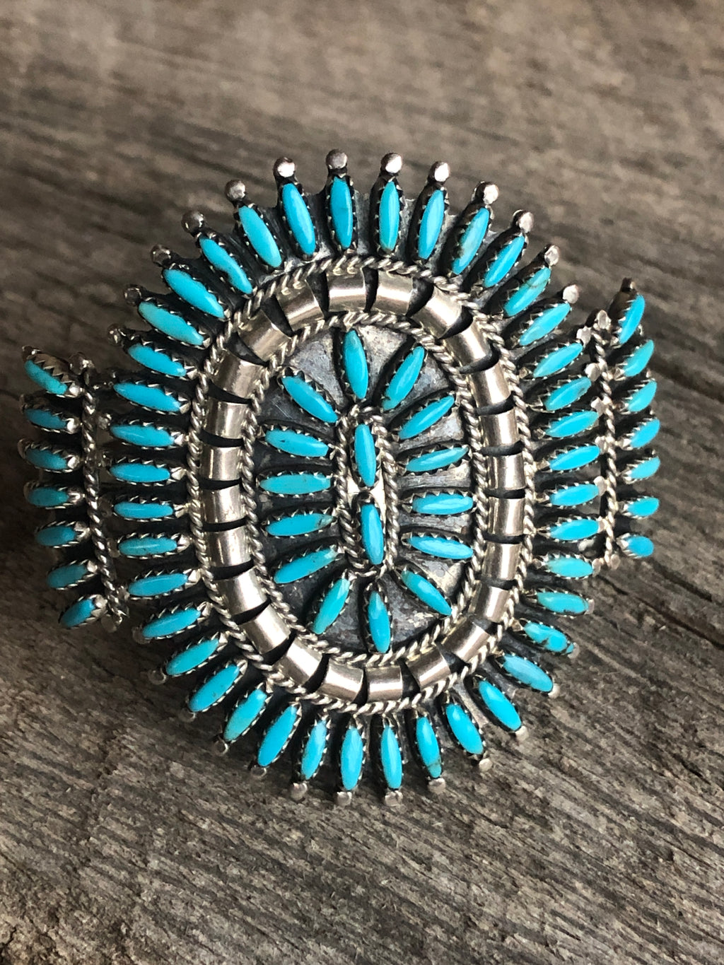 VINTAGE TURQUOISE BRACELET Native American Cluster Cuff