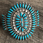 VINTAGE TURQUOISE BRACELET Native American Cluster Cuff