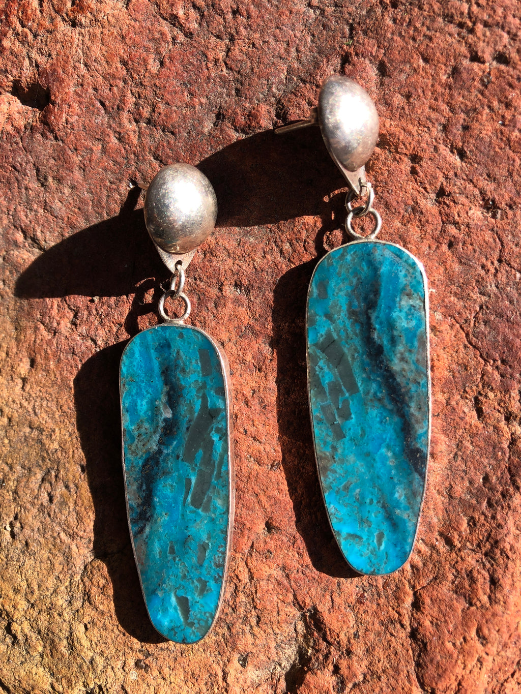 HANDMADE VINTAGE EARRINGS Native American Turquoise