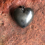 SILVER HEART PENDANT Big Vintage Sterling Silver Heart