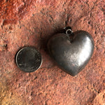 SILVER HEART PENDANT Big Vintage Sterling Silver Heart