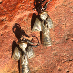 GOLD HALO ANGEL EARRINGS With Gold Halo Handmade Sterling Silver