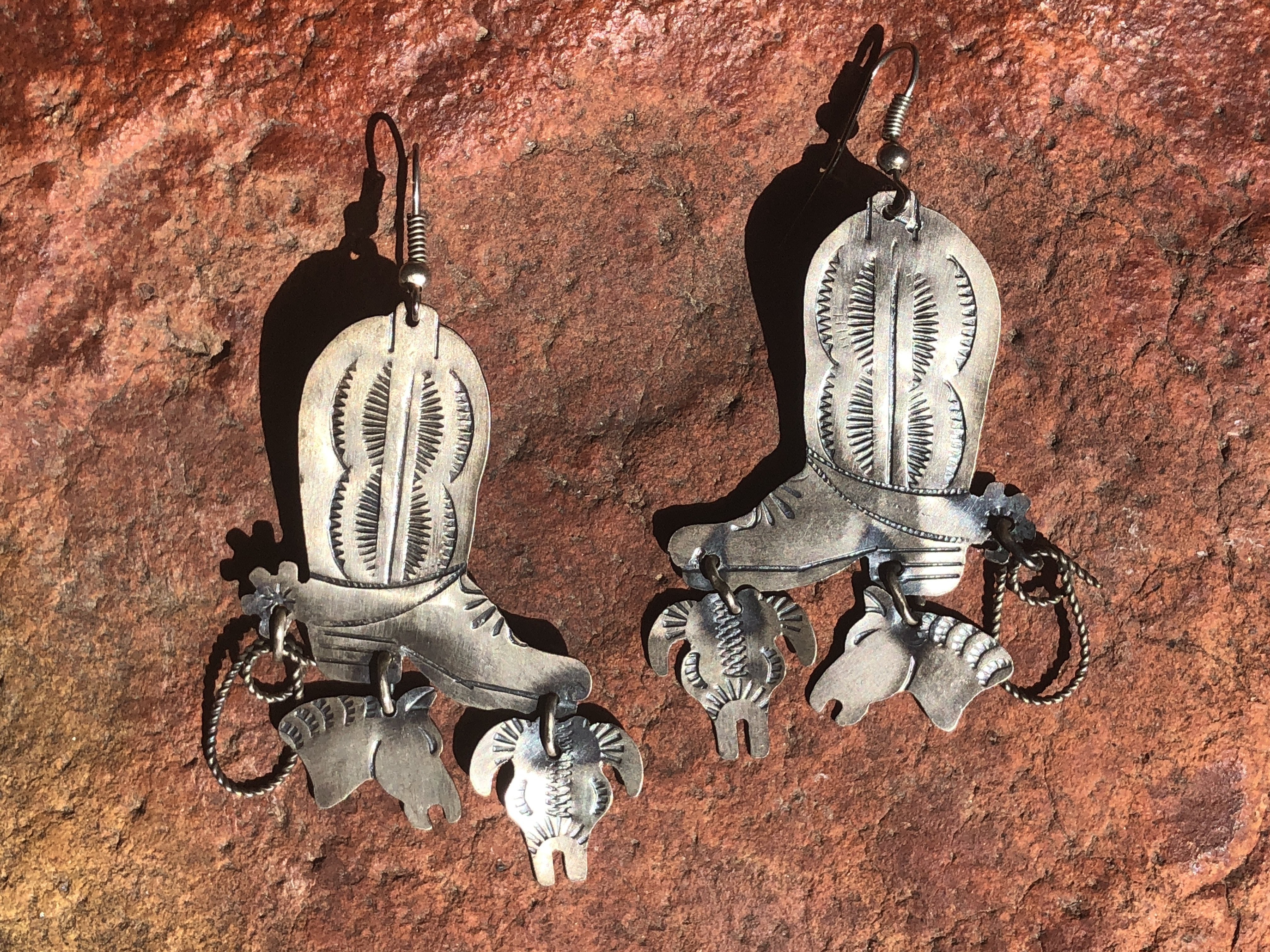 HANDMADE SILVER EARRINGS Native American Made