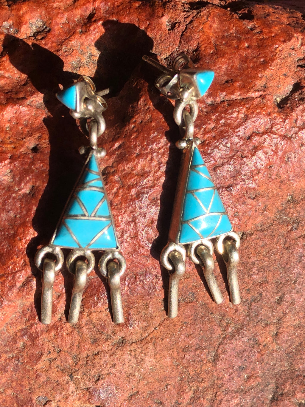 Handmade Turquoise Earrings Native American Made