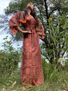 Adjustable Sleeve Dress One Size Hippie Boho Chic Classic Fairytale Maxi Dress with Sleeves, XS/M Teal Adjustable Sleeve Dress One Size Hippie Boho Chic Classic Fairytale Maxi Dress with Sleeves, XS/M Teal