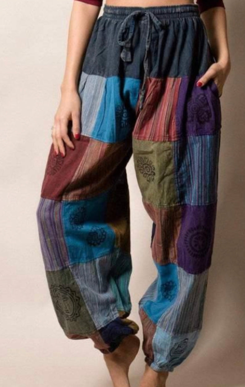 PATCHWORK PANTS UNISEX Eco-Friendly Recycled