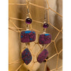 VINTAGE AMETHYST EARRINGS Silver Dangle Rare Native American Handcrafted