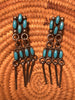 VINTAGE TURQUOISE EARRINGS Nickel Rare Lightweight Fringes