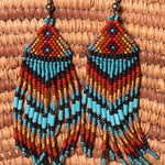 HAND BEADED EARRINGS Navajo New Mexico Made