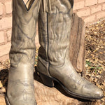 VINTAGE FRYE BOOTS Girls Cowgirl Cream Rare Leather