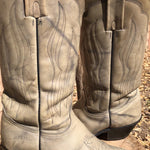 VINTAGE FRYE BOOTS Girls Cowgirl Cream Rare Leather