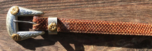 VINTAGE SNAKESKIN BELT Women's Firenze Size 30 Nickel Buckle