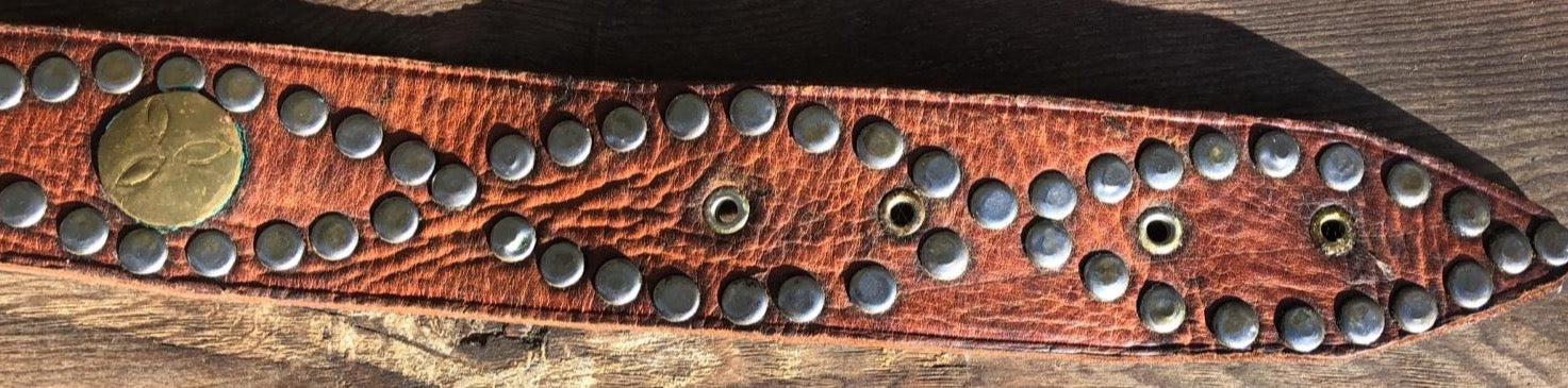 VINTAGE LION BELT Rare Women's Cast Iron Leather Studded