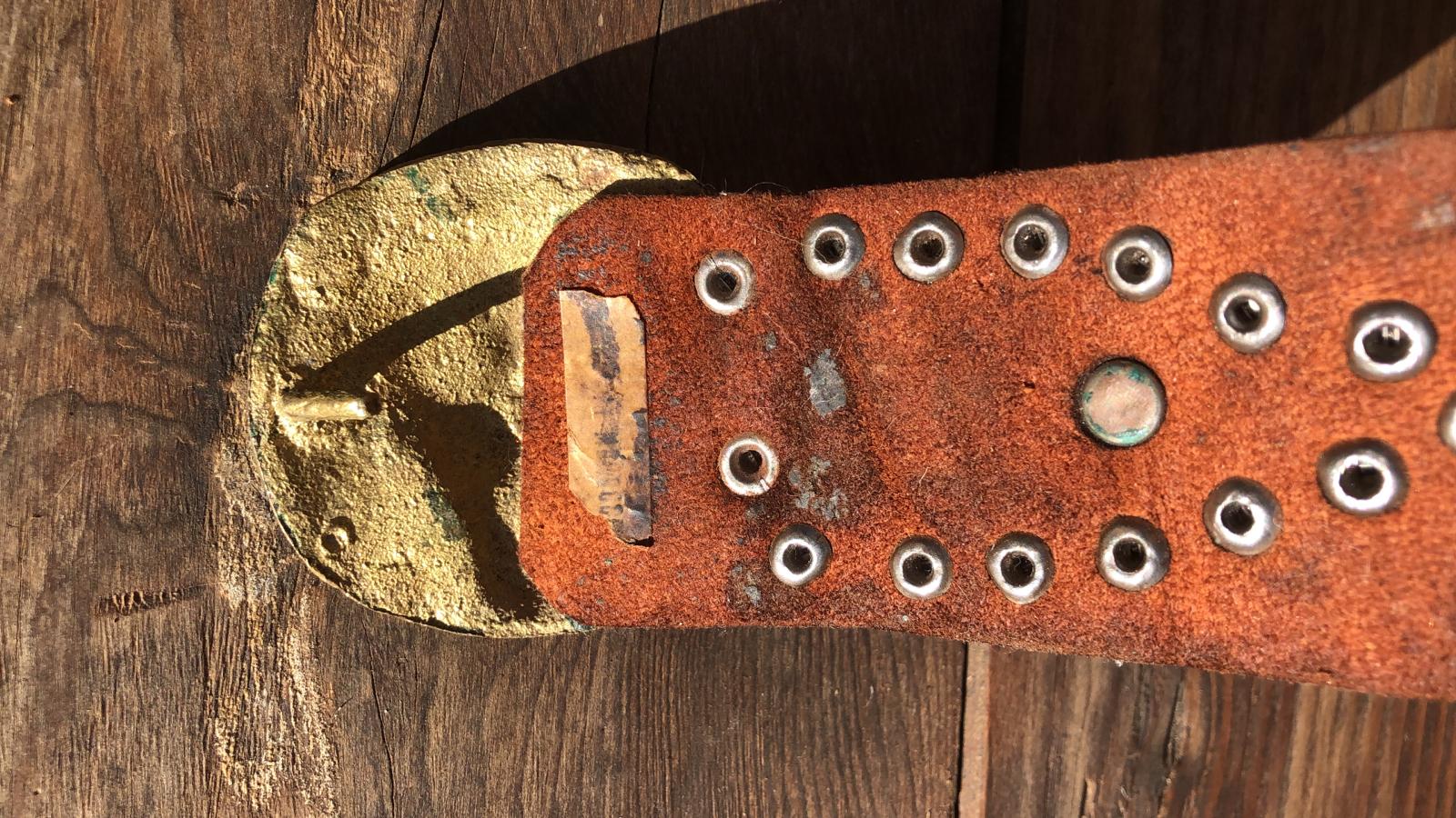 VINTAGE LION BELT Rare Women's Cast Iron Leather Studded