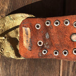 VINTAGE LION BELT Rare Women's Cast Iron Leather Studded