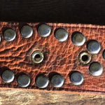 VINTAGE LION BELT Rare Women's Cast Iron Leather Studded