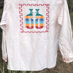 1970s EMBROIDERED SHIRT Rare Vintage Cotton Handmade Unisex