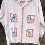 1970s EMBROIDERED SHIRT Rare Vintage Cotton Handmade Unisex