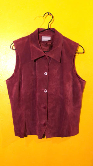 VINTAGE SUEDE LEATHER VEST Soft Suede Liz Claiborne