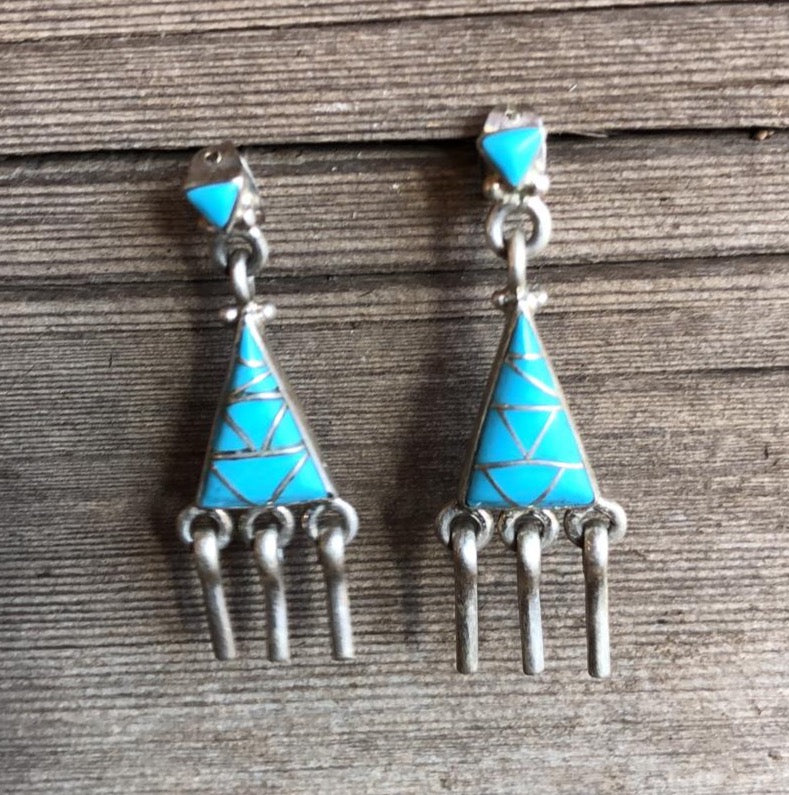 Handmade Turquoise Earrings Native American Made