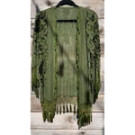 OLIVE SILK KIMONO 100% Silk Hand Beaded One Size to Xl