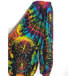 TIE DYE PANTS fits xs to xxl Loose Unisex Plus Men Rainbow Festival Harem Relaxed Rayon