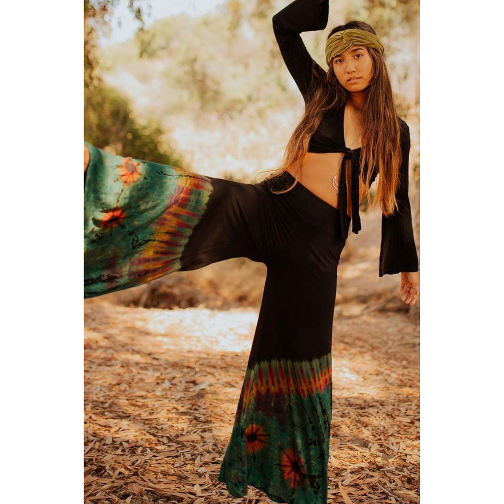 HIPPIE WIDE PANTS, Hippie Pants, Palazzo pants, Bellbottom Pants, Festival Tie Dye Pants fits s-2x