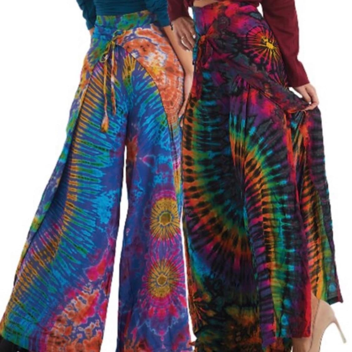 Burgundy GEOMETRIC Women Boho Pants Hippie Pants Yoga Pants - Oh Jessa