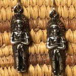 NATIVE SILVER EARRING Chief Navajo Handmade Sterling Native American