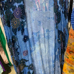 STEVIE NICKS KIMONO One Size Plus All Hand Beaded Hippie Blue Floral Silk Velvet