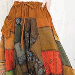 PATCHWORK PANTS UNISEX Eco-Friendly Recycled Hippie Boho Festival one size fits small to size 16 Banded Bottom Harem