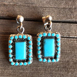 TURQUOISE NATIVE EARRINGS Studs Turquoise with Dangle Navajo Native American