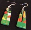 Santo Domingo Green turquoise  Onyx Inlay Sterling Silver Earrings made to order