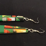 Santo Domingo Green turquoise  Onyx Inlay Sterling Silver Earrings made to order