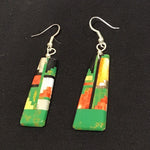 Santo Domingo Green turquoise  Onyx Inlay Sterling Silver Earrings made to order