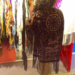 Fringe Beaded Kimono One Size Fits All