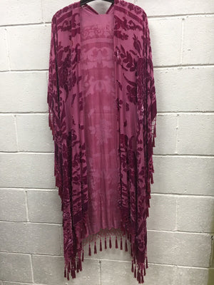 Silk Sheer Kimono One Size Plus Size