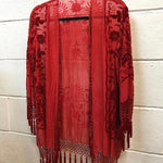 HAND BEADED KIMONO Silk Burnout Velvet One Size