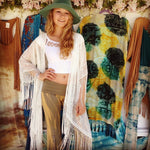 Silk Fringe Kimono One Size Fits All