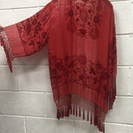 Fringe Silk Kimono One Size Fits All