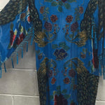 Beaded Silk Kimono One Size Fits All, Burnout Velvet Extra Hand Beading, Tassels