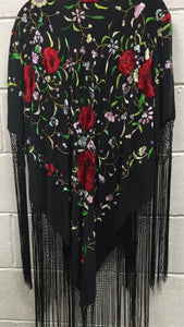 Silk Embroidered Shawl Kimono One Size Fits All